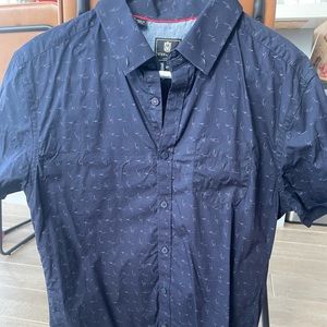 Mens Button Up Short-Sleeve Dress Shirt